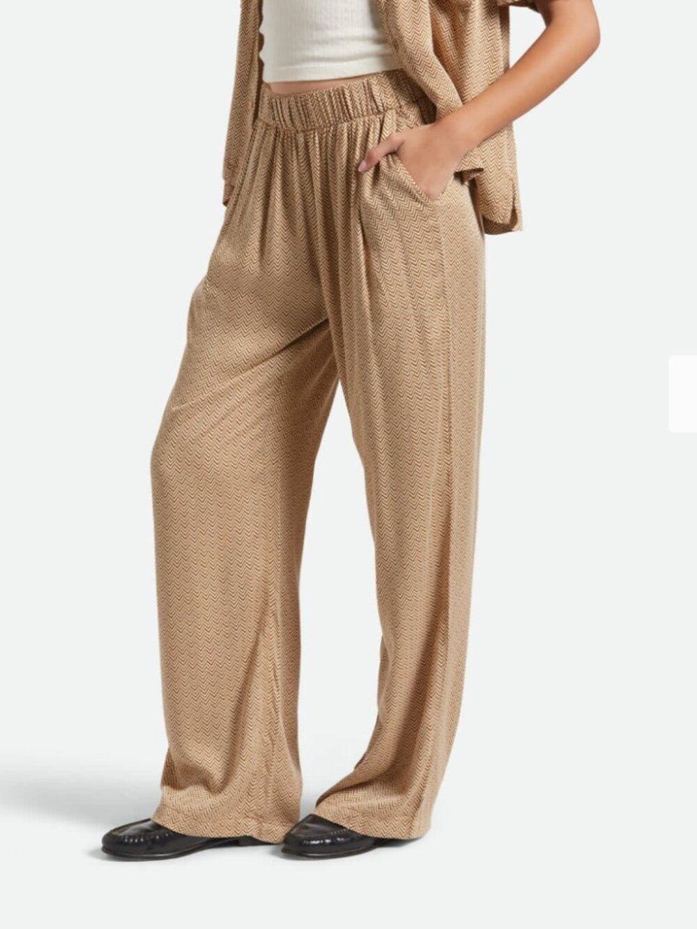 Brixton Hudson Lounge Pant in Washed Copper/Whitecap size small